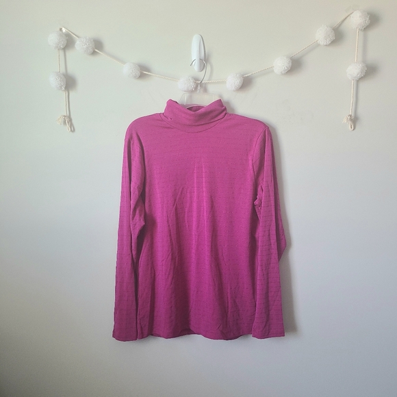 Fushia Striped Long Sleeve Turtle Neck Shirt Size XL - Picture 1 of 6